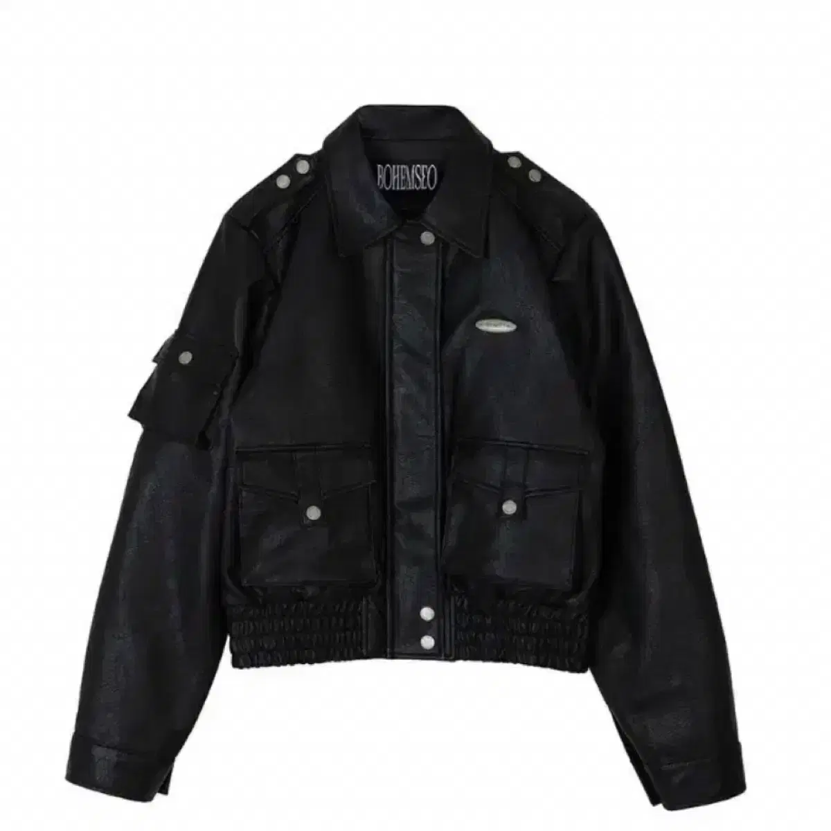 ジャケット・アウター Bohemian seoul leather blouson jumper BOHEMIAN SEOUL】25fw EMBO LOGO LEATHER JUMPER (BOHEMSEO